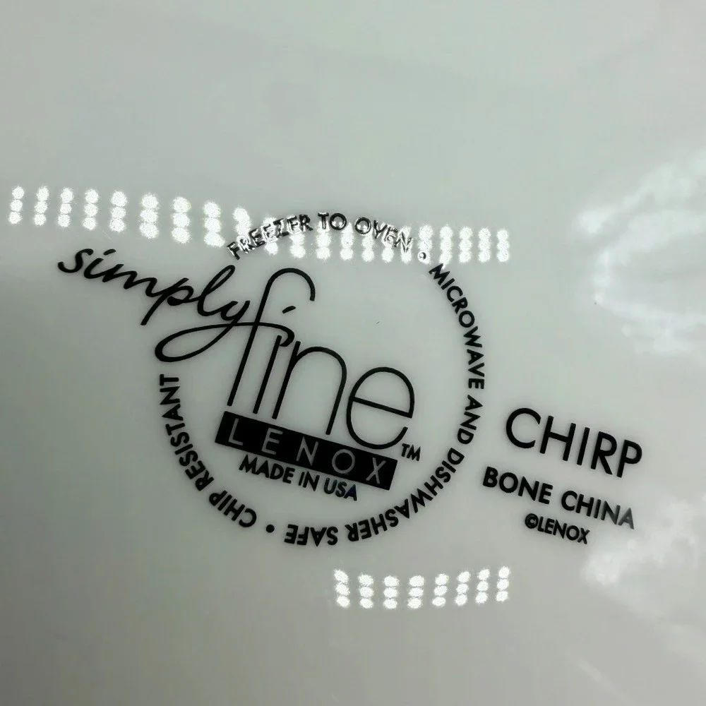 Lenox Chirp Accent Plate 9 Inch‎ Fine Bone China Bird Floral White